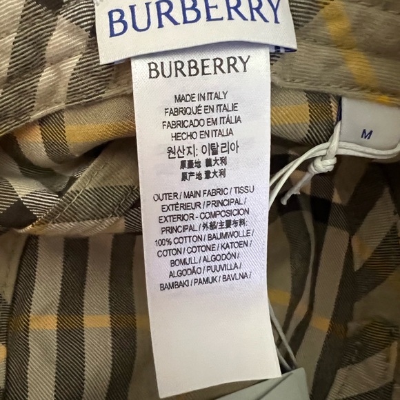 NEW Burberry Archive Classic Neutral Check Print Cotton Bucket Hat in Hunter - Picture 9 of 12